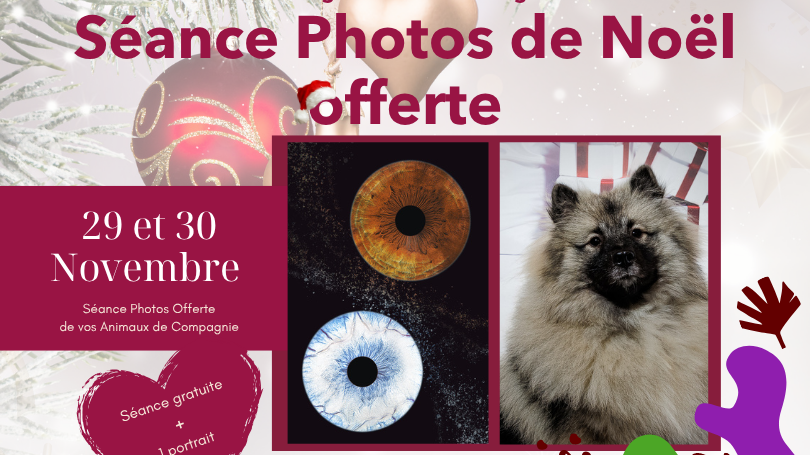 Affiche Mini-Séance Photo de Noël 29 et 30 Novembre Animalerie Villaverde Baule dans le Loiret